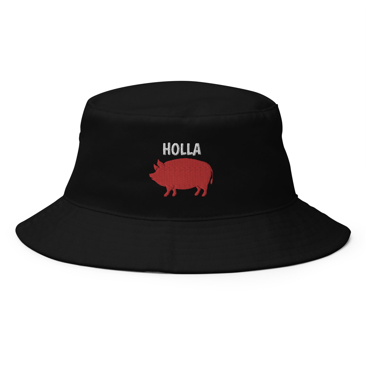HOLLA Bucket Hat! Black 100% Cotton Twill