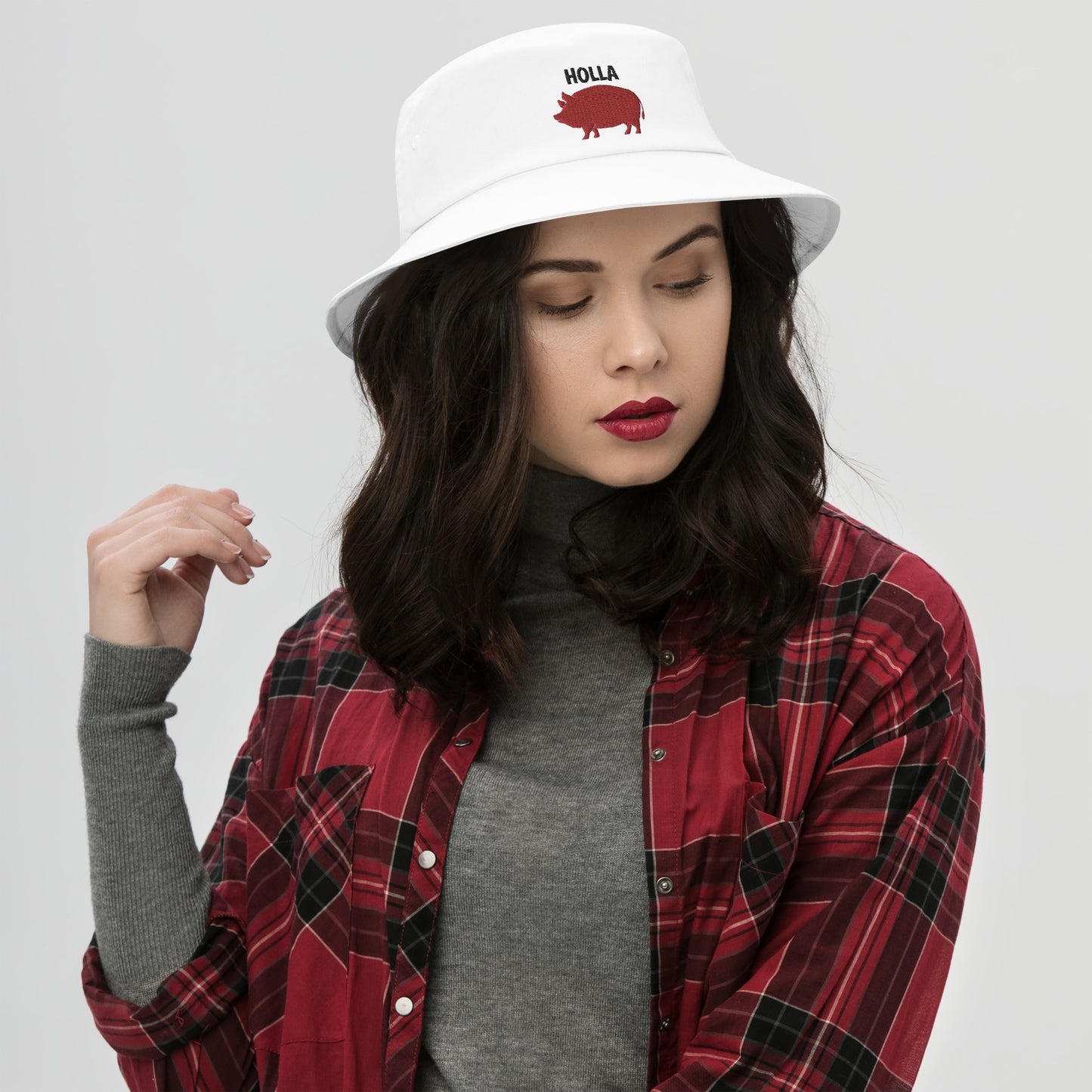 HOLLA Bucket Hats! White, Cotton Bucket Hat
