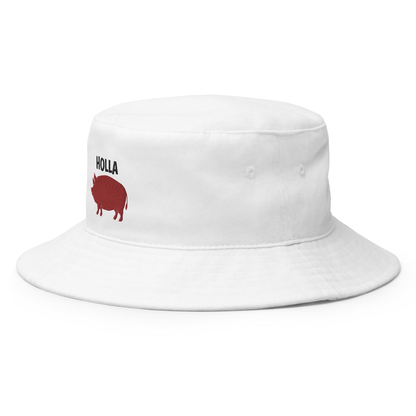 HOLLA Bucket Hats! White, Cotton Bucket Hat
