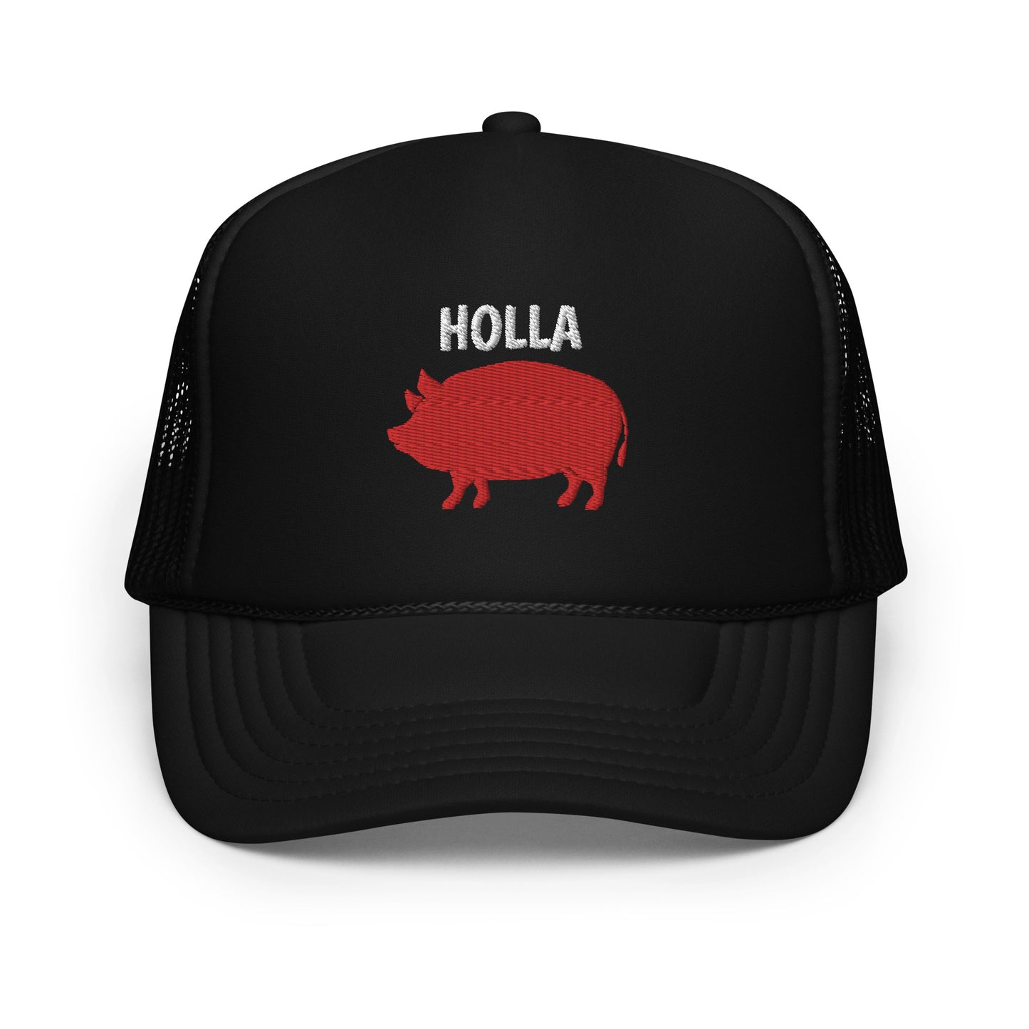 HOLLA Trucker Hats! Black Foam Trucker Hat