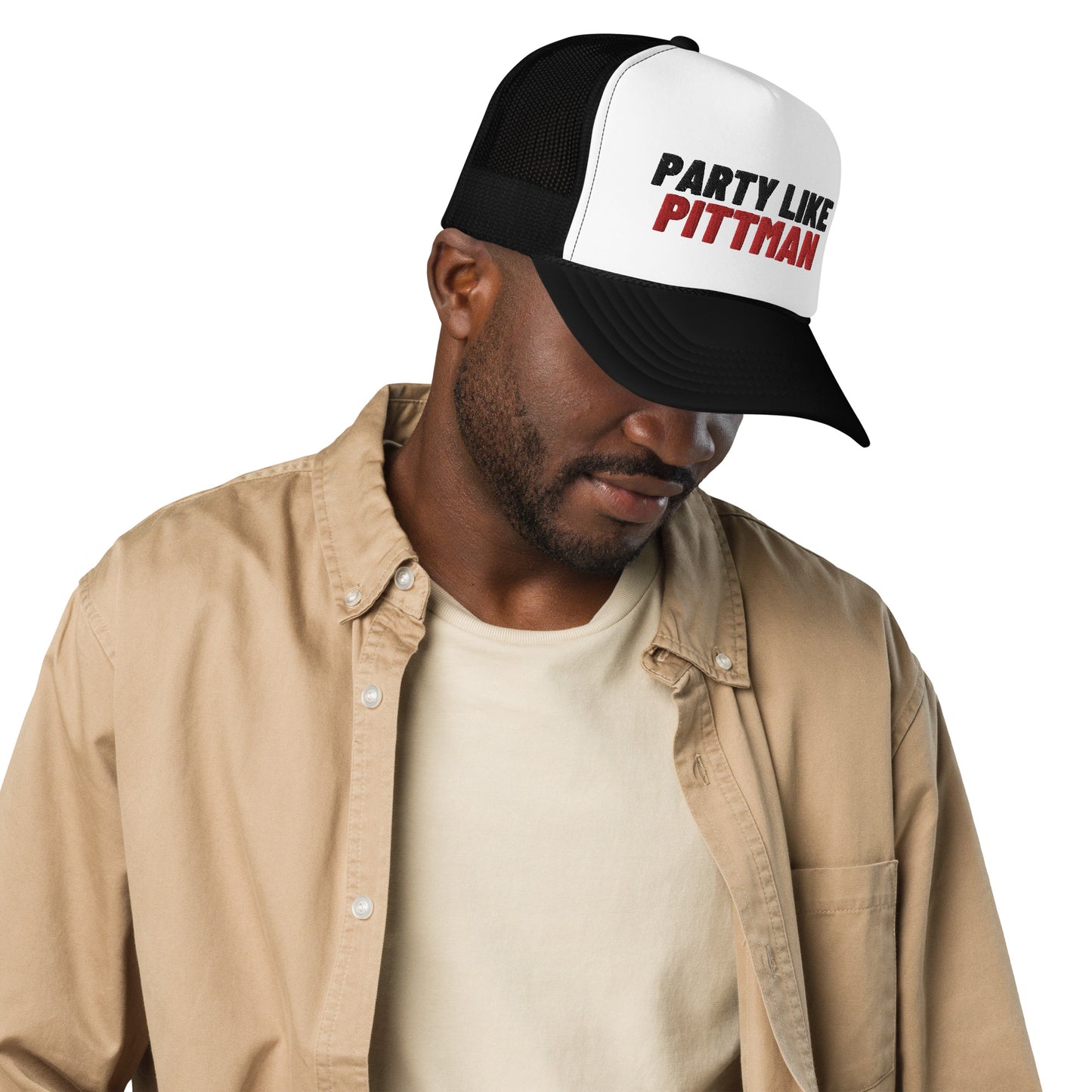 PARTY LIKE PITTMAN, Foam trucker hat