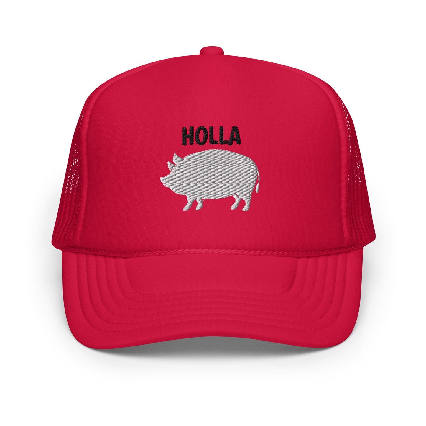 HOLLA Trucker Hats! Red Foam Trucker Hat