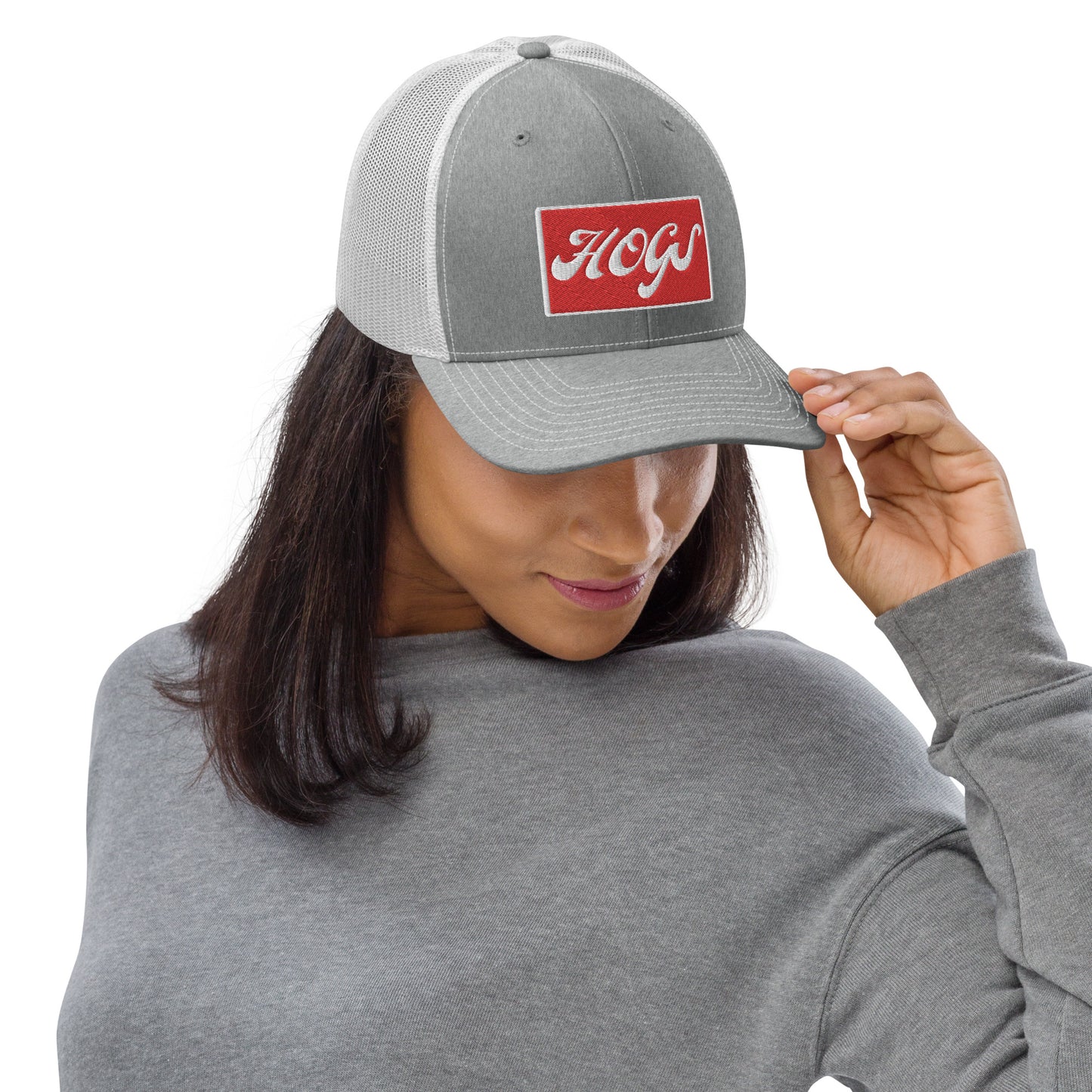 HOGS Gray/White Richardson 112 Trucker Cap