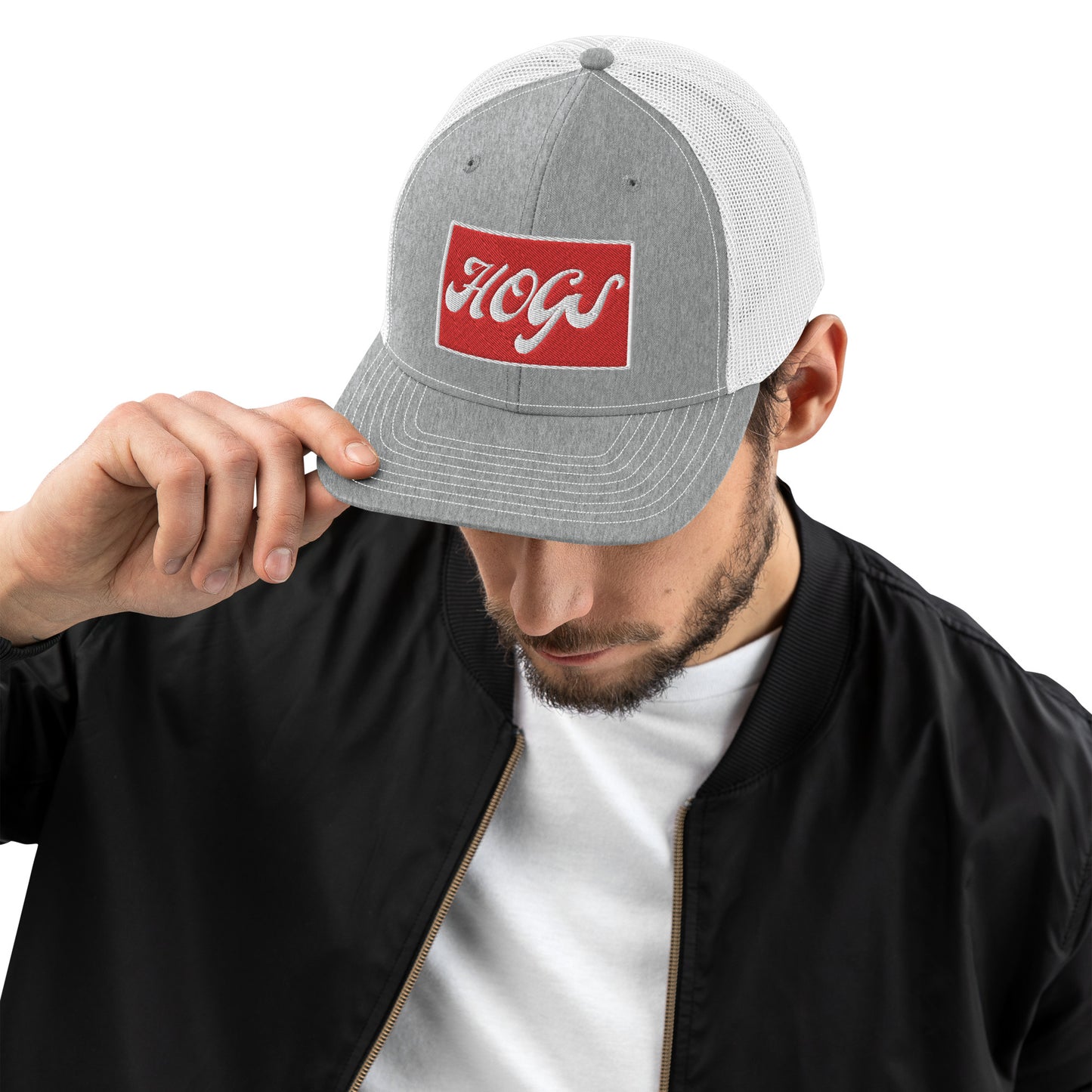 HOGS Gray/White Richardson 112 Trucker Cap