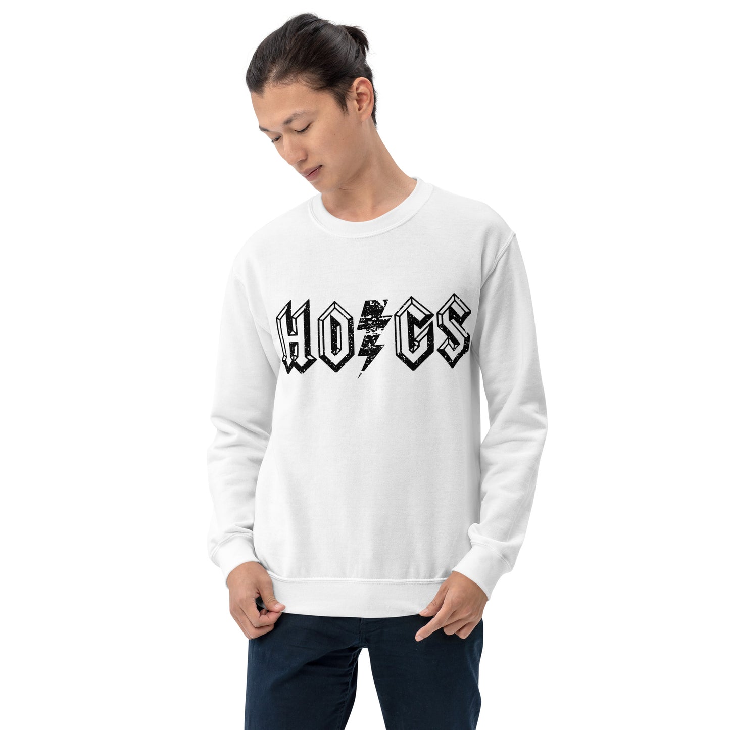 HOGS Vintage Crewneck Sweatshirt - White & Heather Gray