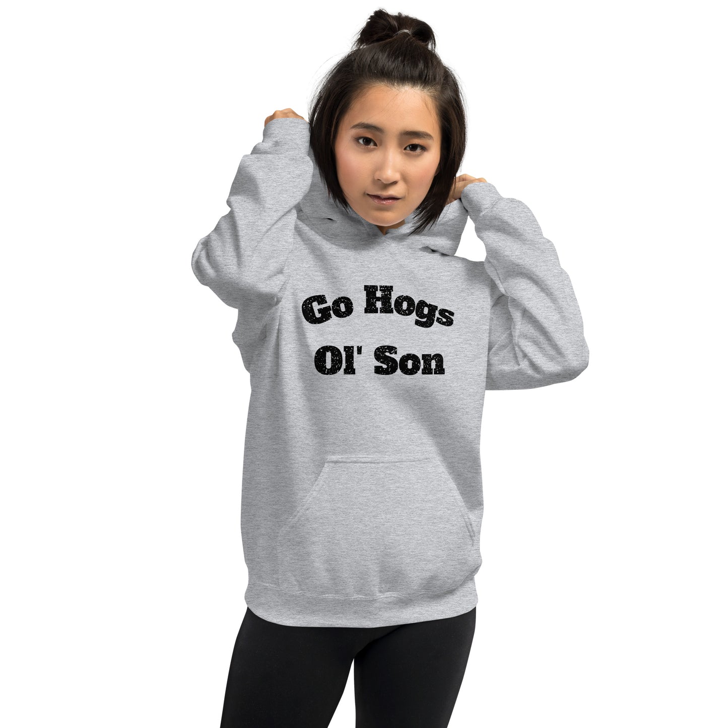 Go Hogs Ol' Son Unisex Hoodie - White or Heather Gray