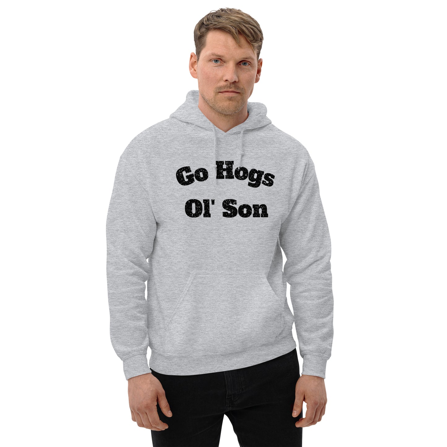 Go Hogs Ol' Son Unisex Hoodie - White or Heather Gray