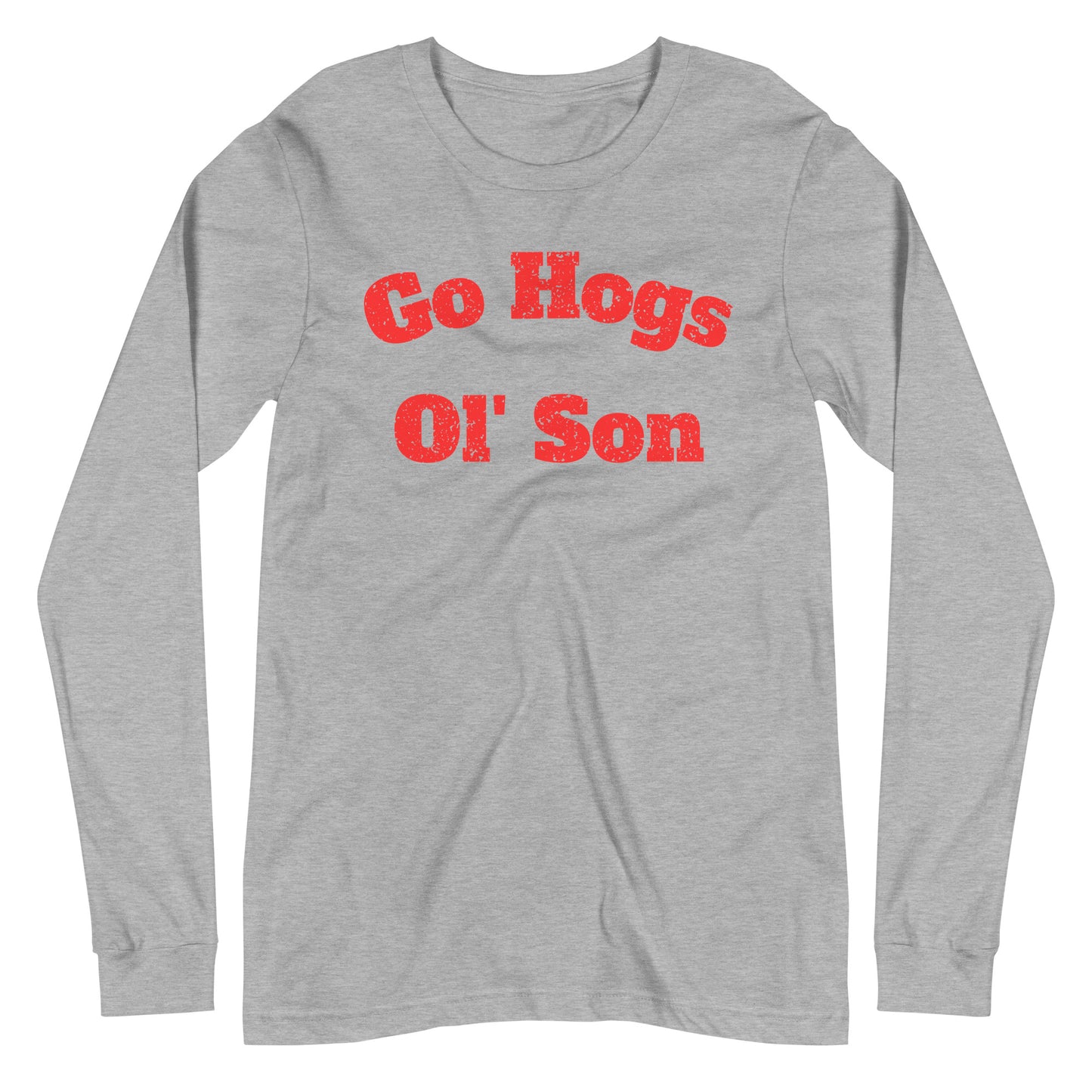 Go Hogs Ol Son Black & Heather Gray Unisex Long Sleeve Tee