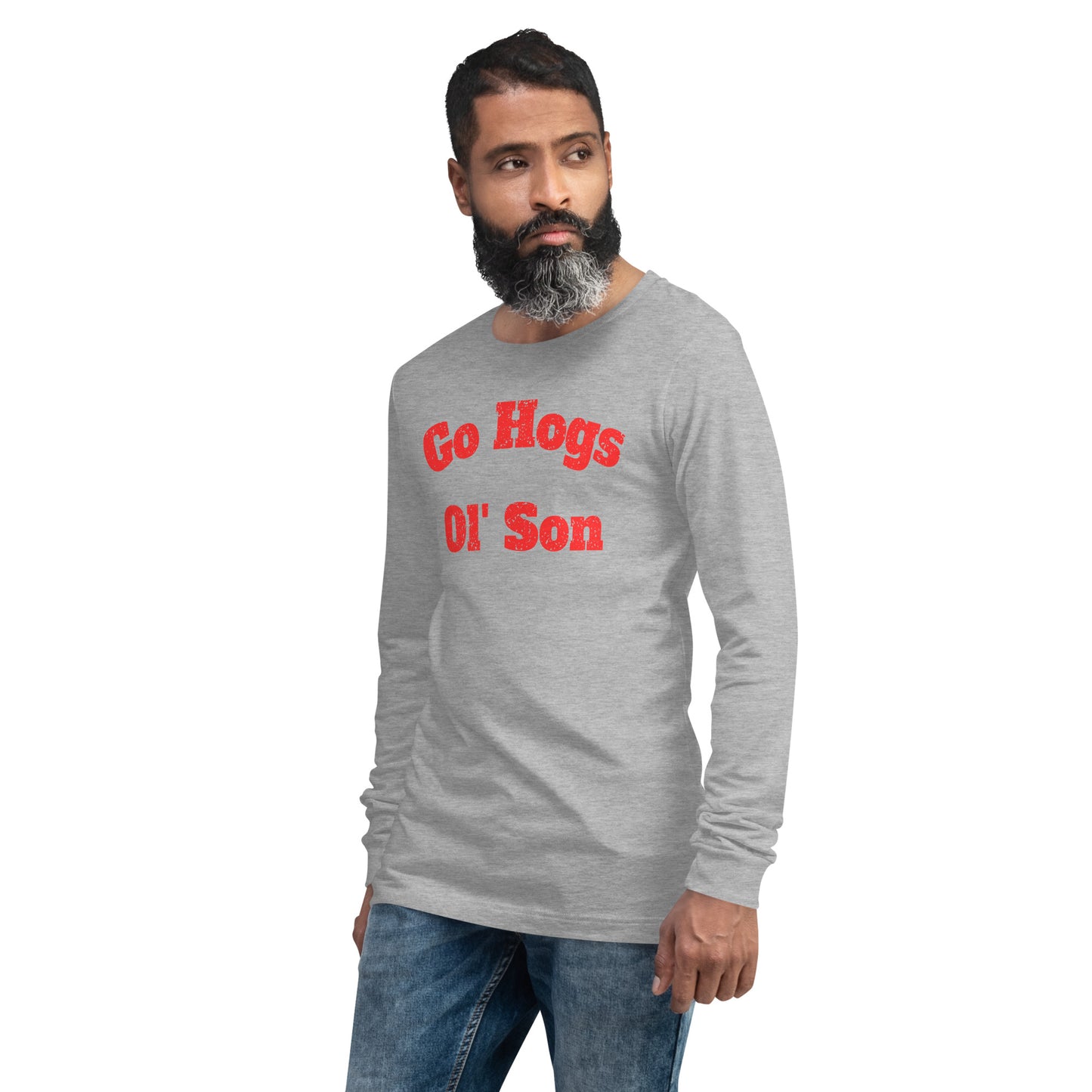 Go Hogs Ol Son Black & Heather Gray Unisex Long Sleeve Tee