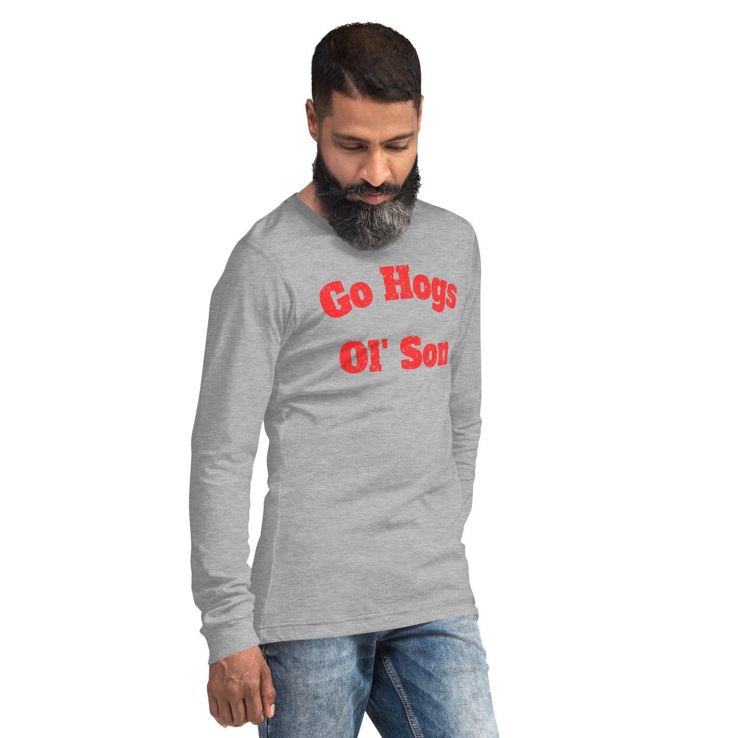 Go Hogs Ol Son Black & Heather Gray Unisex Long Sleeve Tee