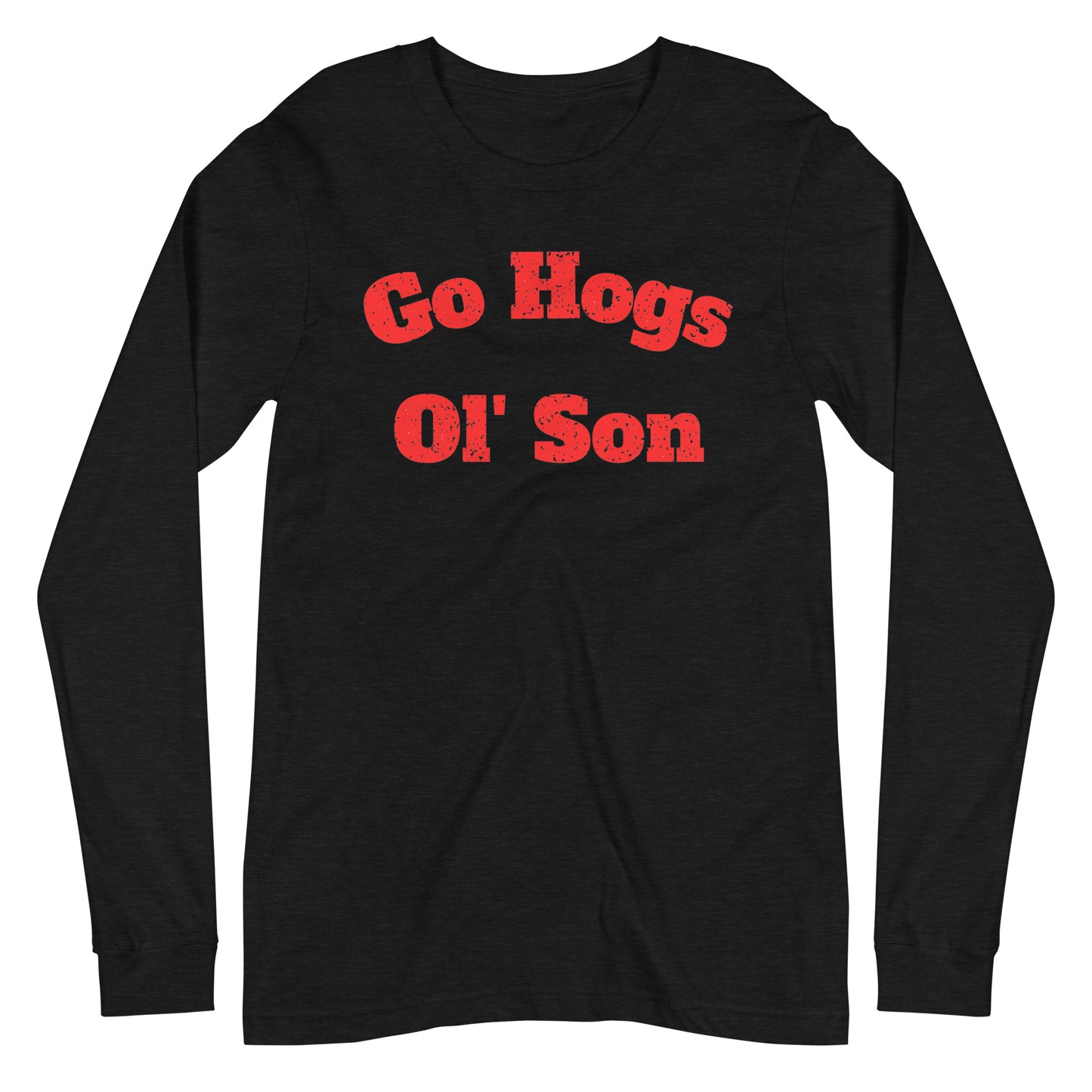 Go Hogs Ol Son Black & Heather Gray Unisex Long Sleeve Tee