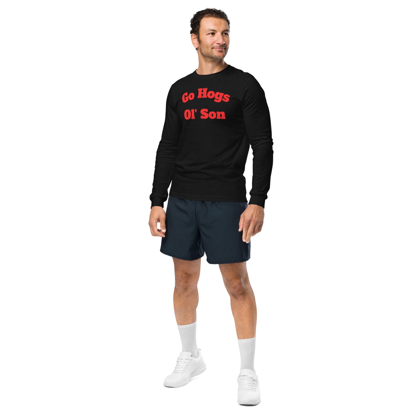 Go Hogs Ol Son Black & Heather Gray Unisex Long Sleeve Tee