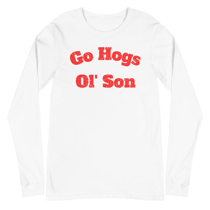 Go Hogs Ol' Son White Unisex Long Sleeve Tee