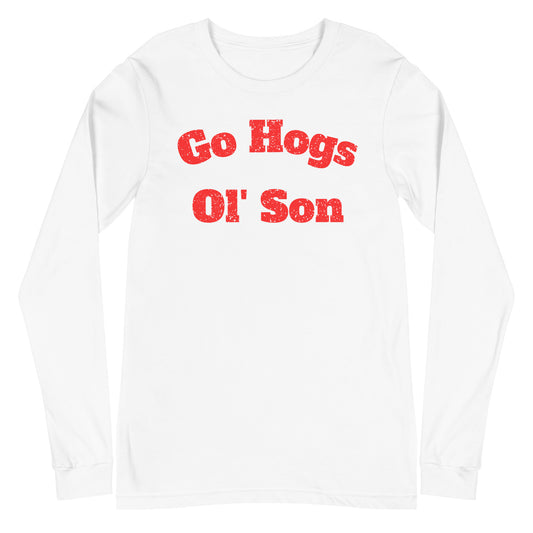 Go Hogs Ol' Son White Unisex Long Sleeve Tee