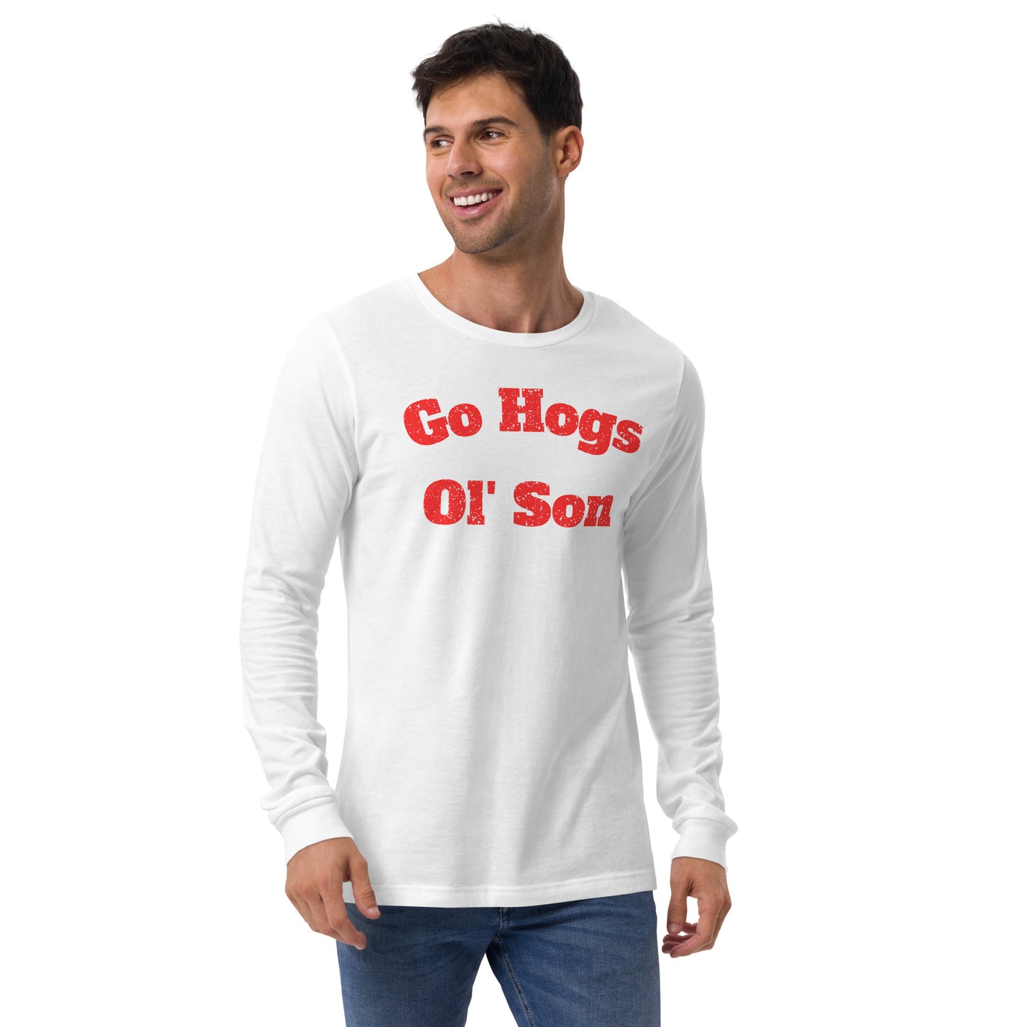 Go Hogs Ol' Son White Unisex Long Sleeve Tee