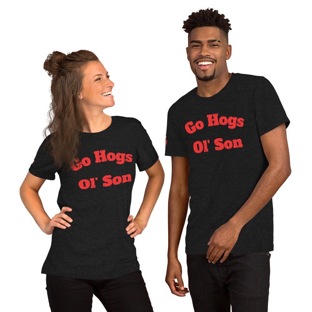 Go Hogs Ol' Son Unisex Short Sleeve Tee - Black or Heather Gray