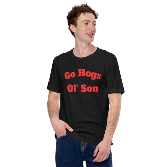 Go Hogs Ol' Son Unisex Short Sleeve Tee - Black or Heather Gray