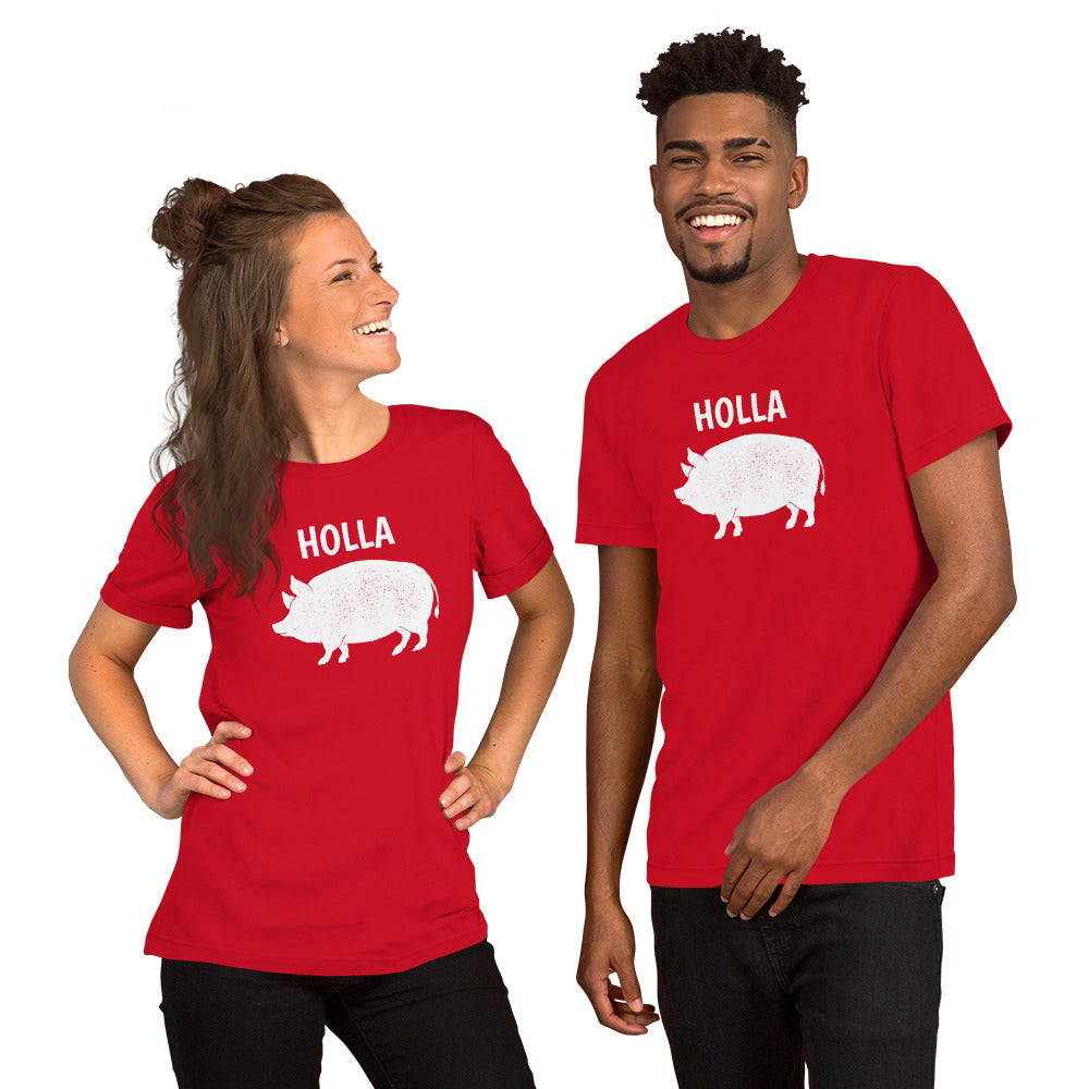 HOLLA Adult! Black or Red Unisex t-shirt