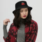 HOLLA Bucket Hat! Black 100% Cotton Twill