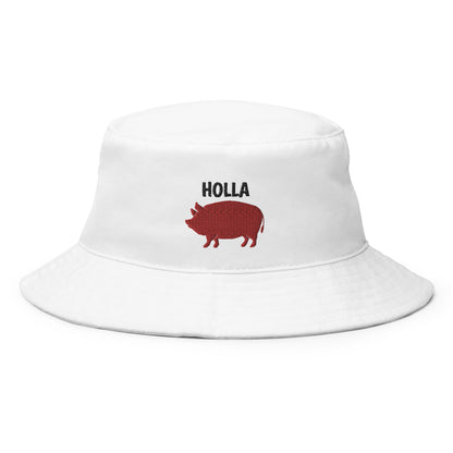 HOLLA Bucket Hats! White, Cotton Bucket Hat