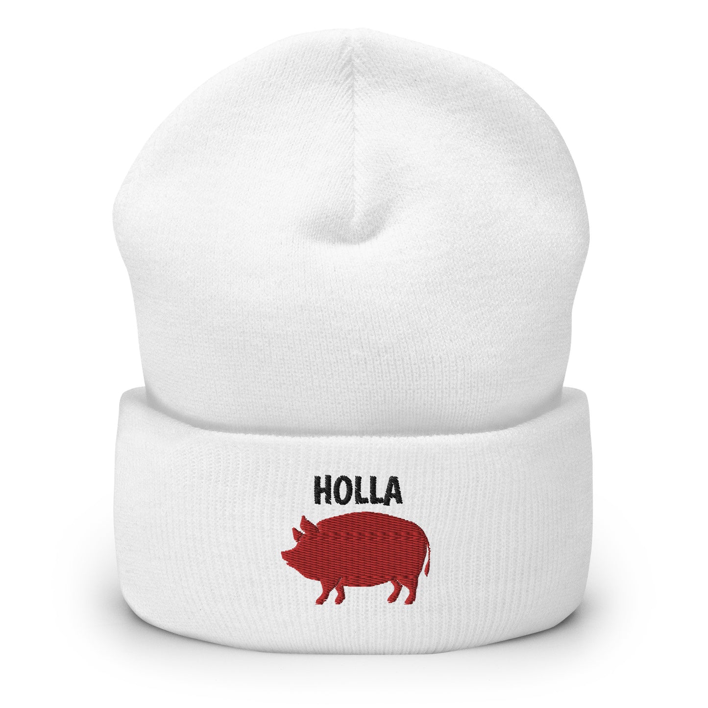 HOLLA Beanies! White, Cuffed Beanie