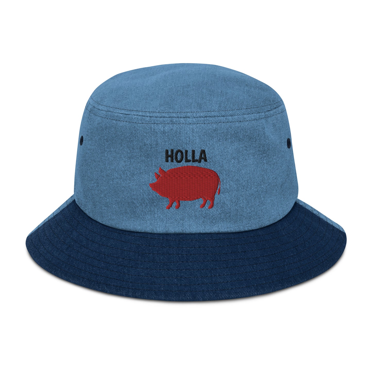 HOLLA Bucket Hats! Two Tone Denim