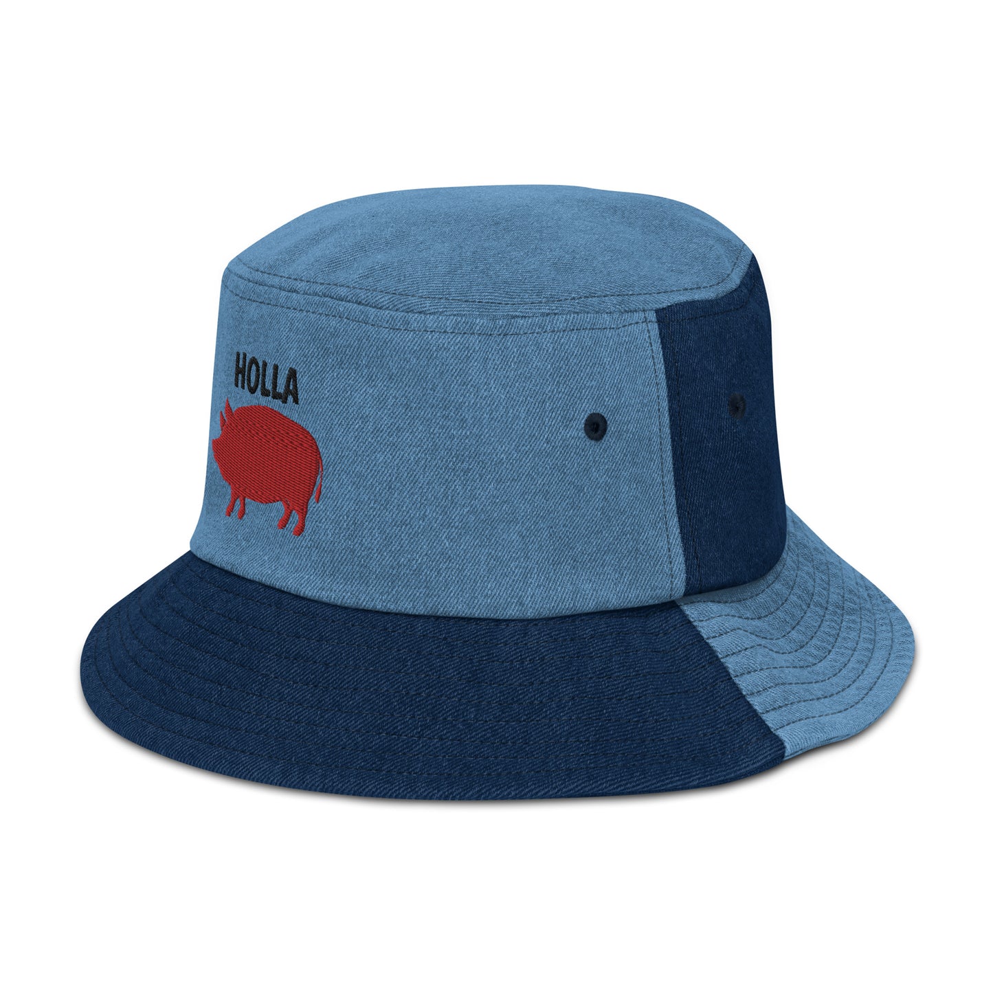 HOLLA Bucket Hats! Two Tone Denim