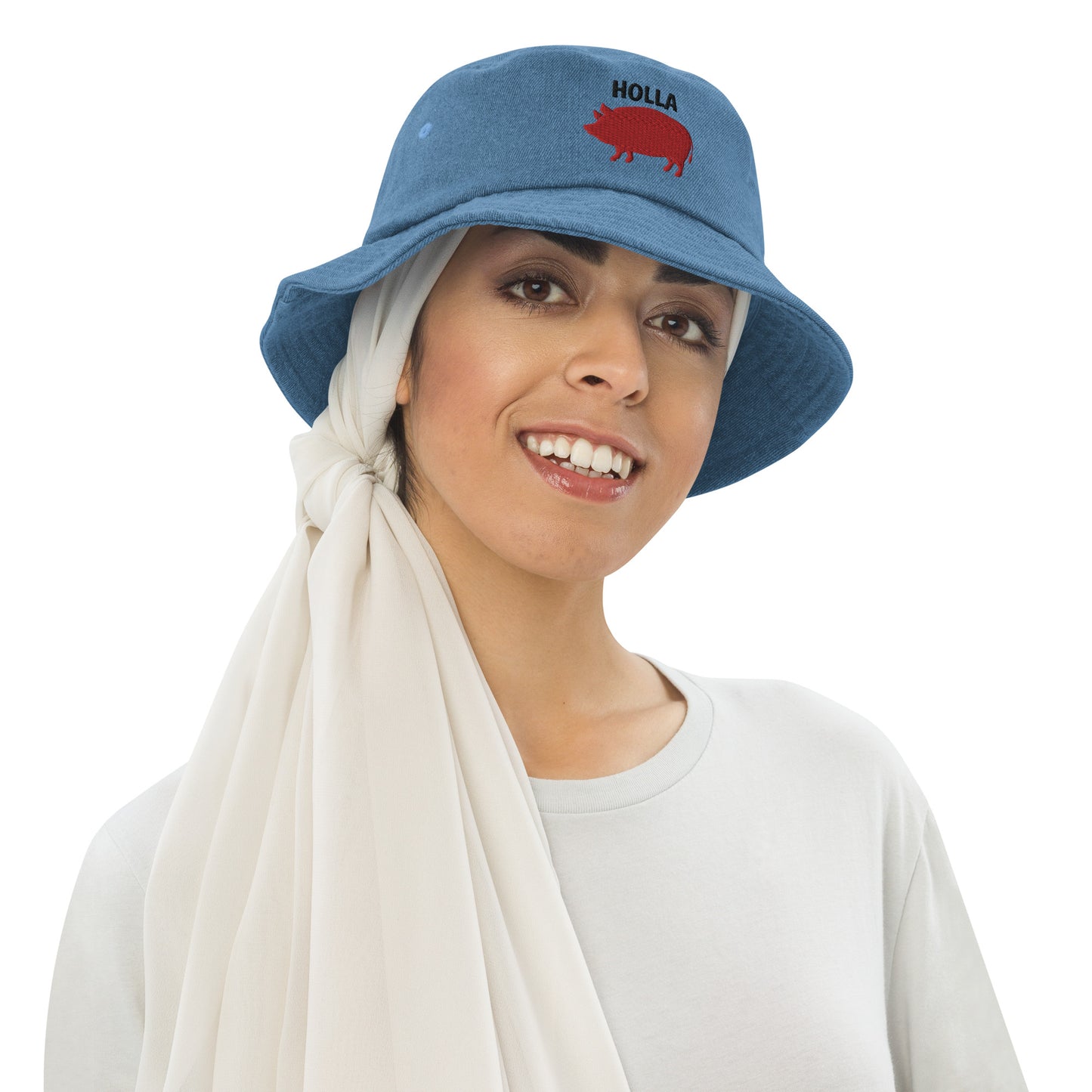 HOLLA Bucket Hats! Light Denim