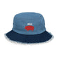 HOLLA Bucket Hats! Two Tone, Distressed Denim