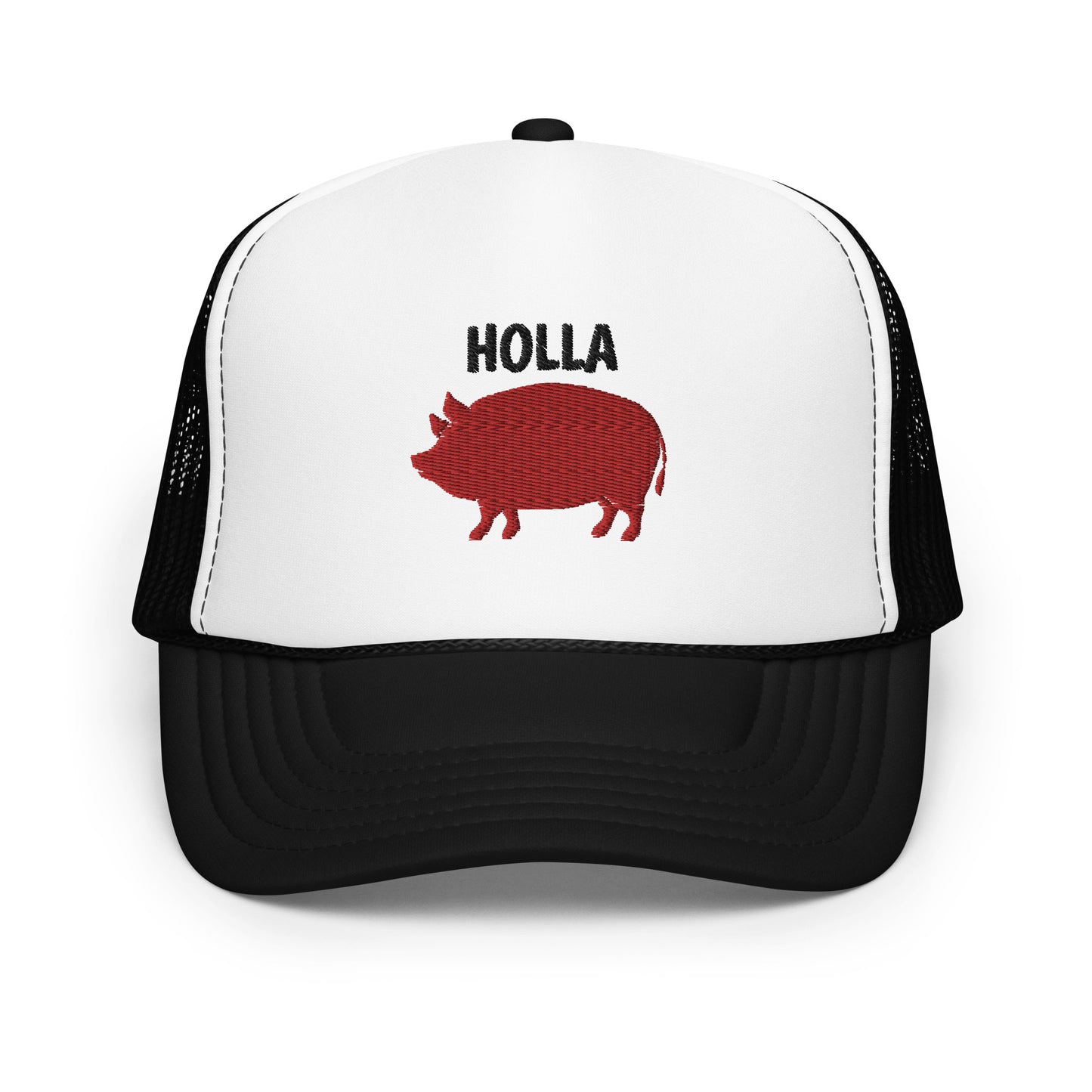 HOLLA Trucker Hats! Black/White Foam Trucker Hat