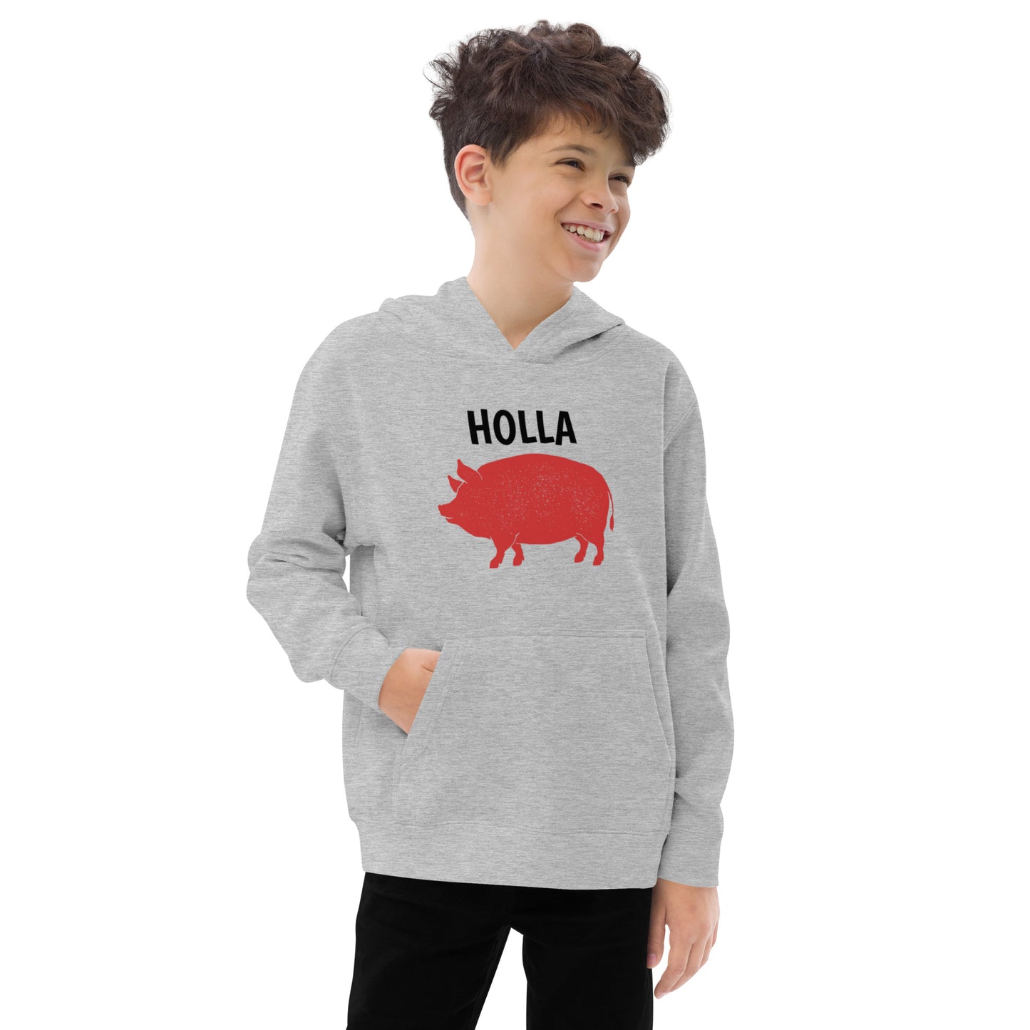 HOLLA Kids! Gray, Youth fleece hoodie