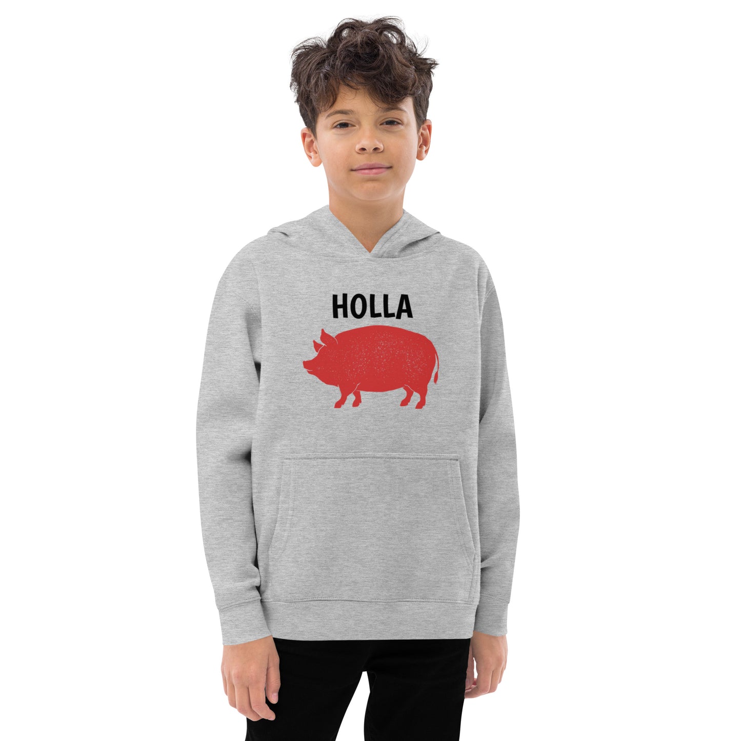 HOLLA Kids! Gray, Youth fleece hoodie