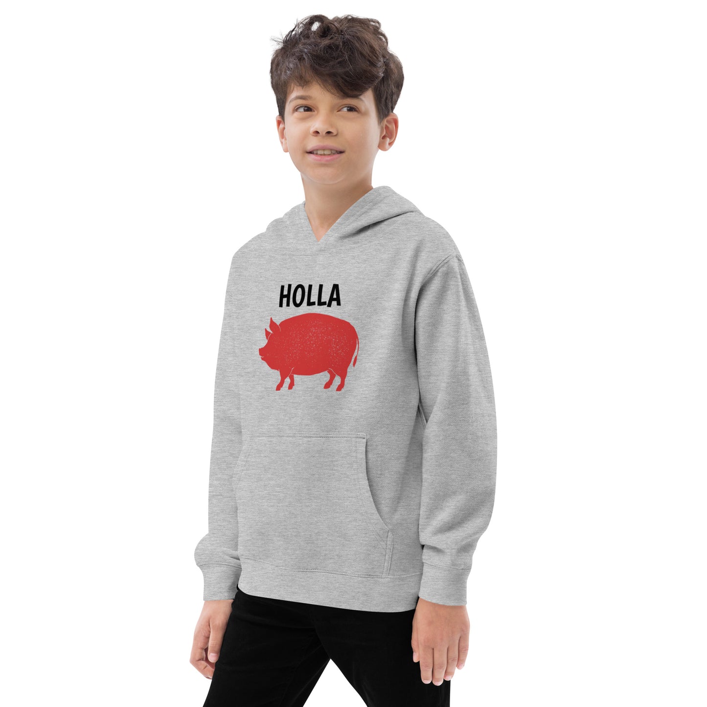 HOLLA Kids! Gray, Youth fleece hoodie