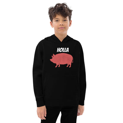 HOLLA Kids! Black, Youth fleece hoodie