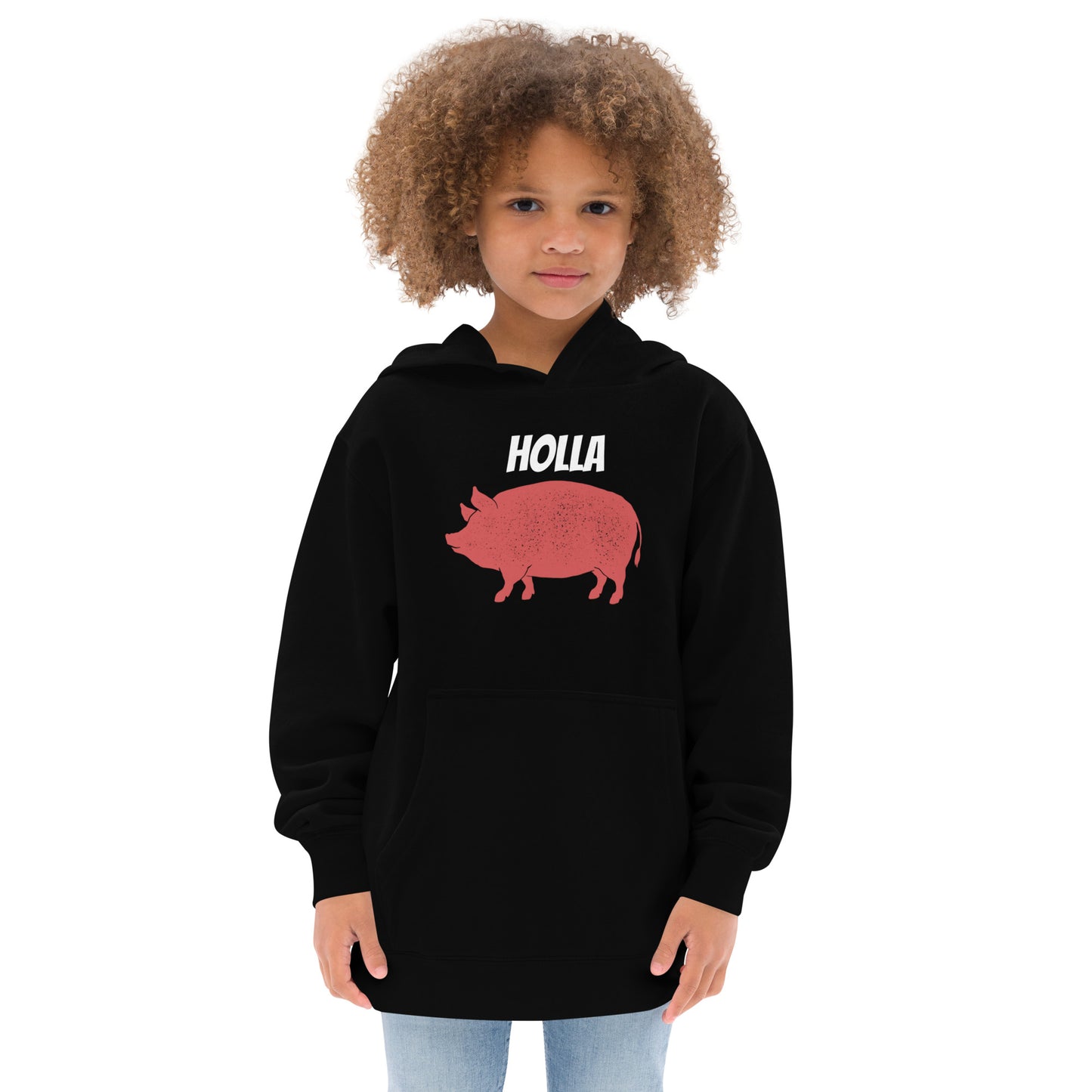 HOLLA Kids! Black, Youth fleece hoodie