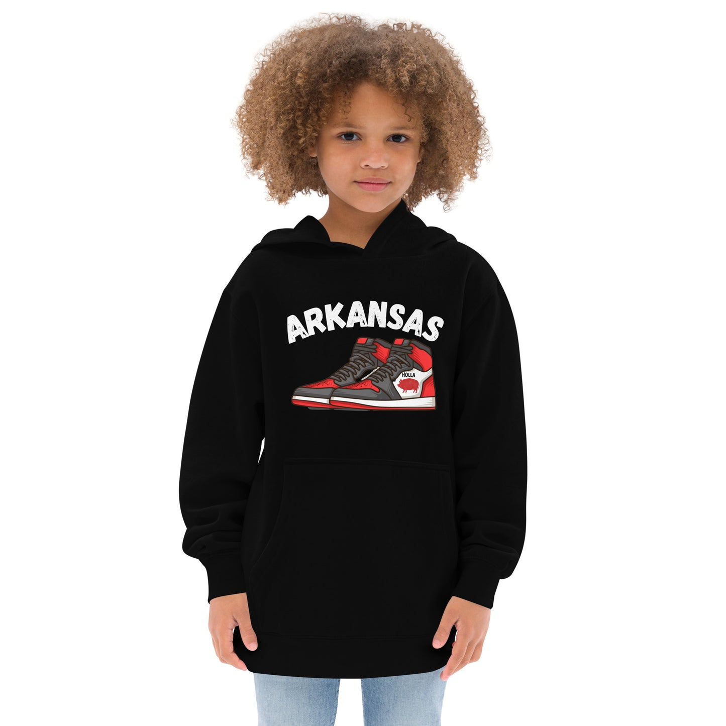 Arkansas Basketball Black Kids fleece hoodie