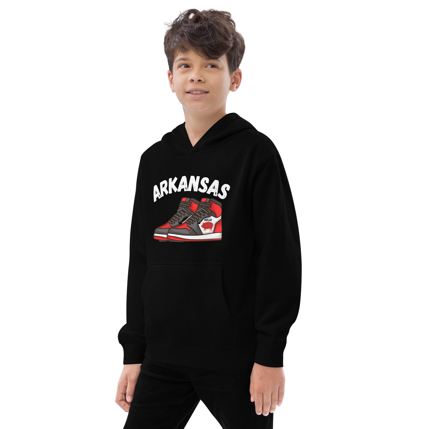 Arkansas Basketball Black Kids fleece hoodie