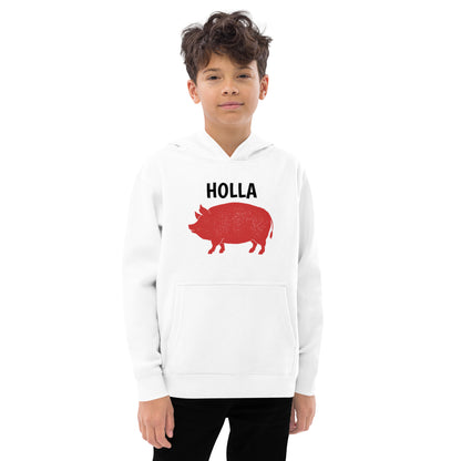 HOLLA Kids! White, Youth fleece hoodie