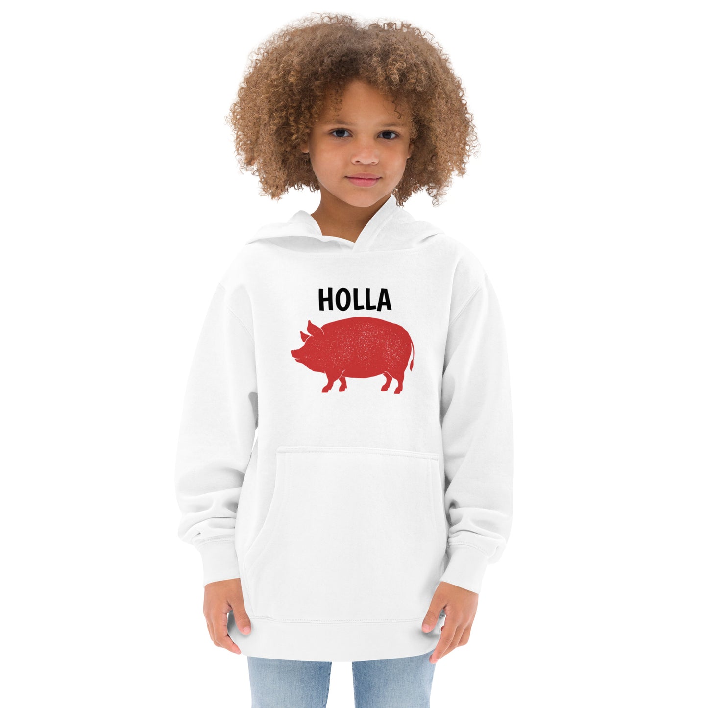 HOLLA Kids! White, Youth fleece hoodie