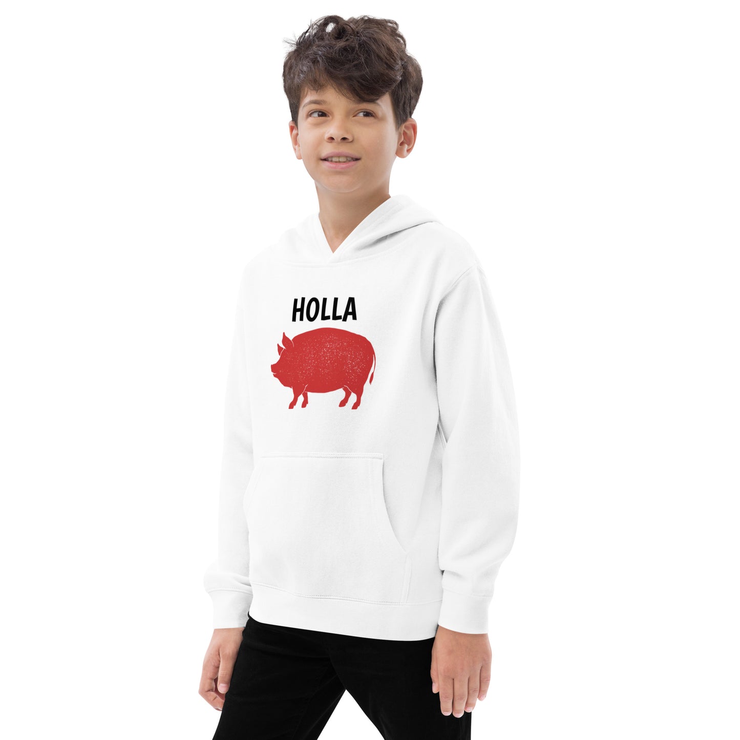 HOLLA Kids! White, Youth fleece hoodie