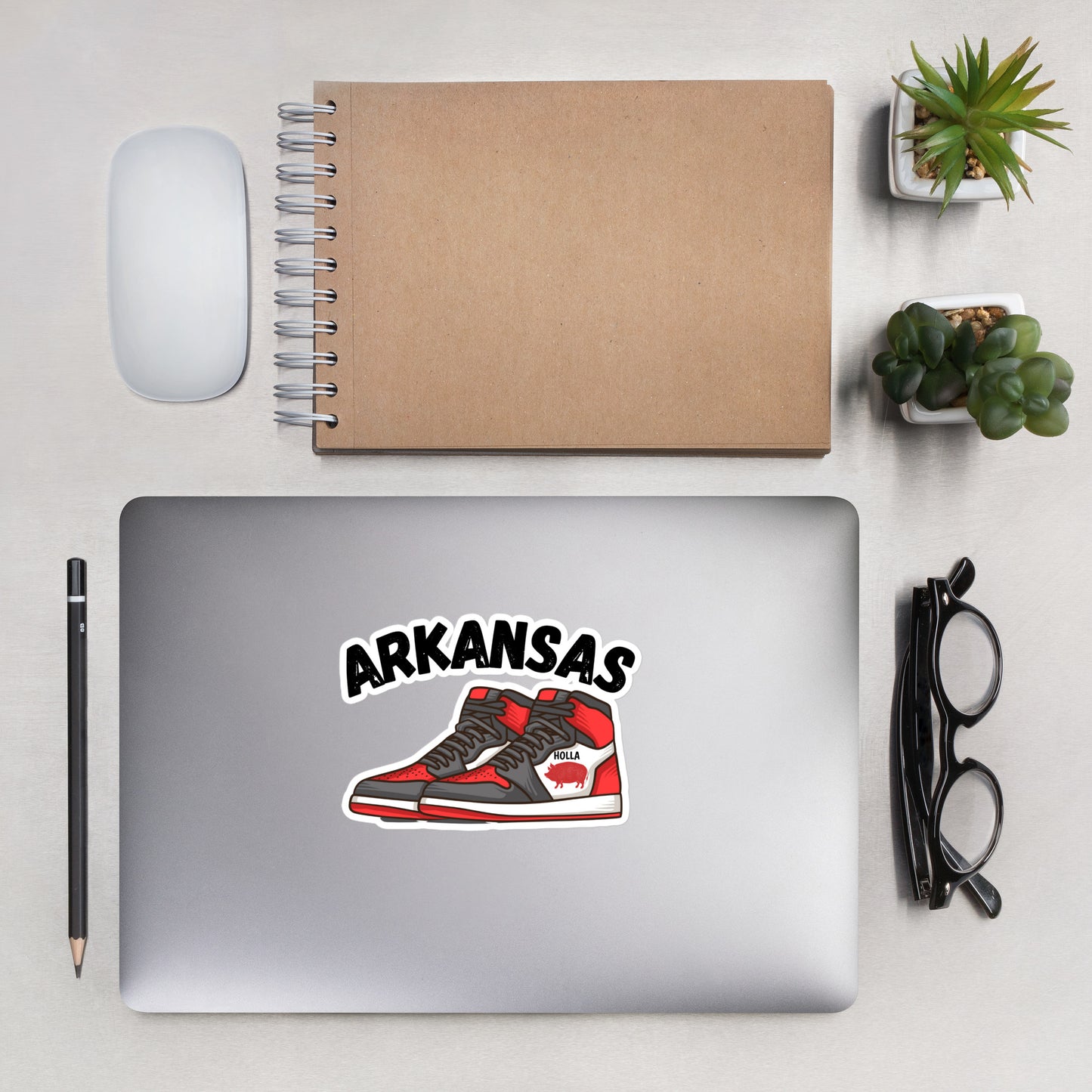 Arkansas Basketball Bubble-free stickers