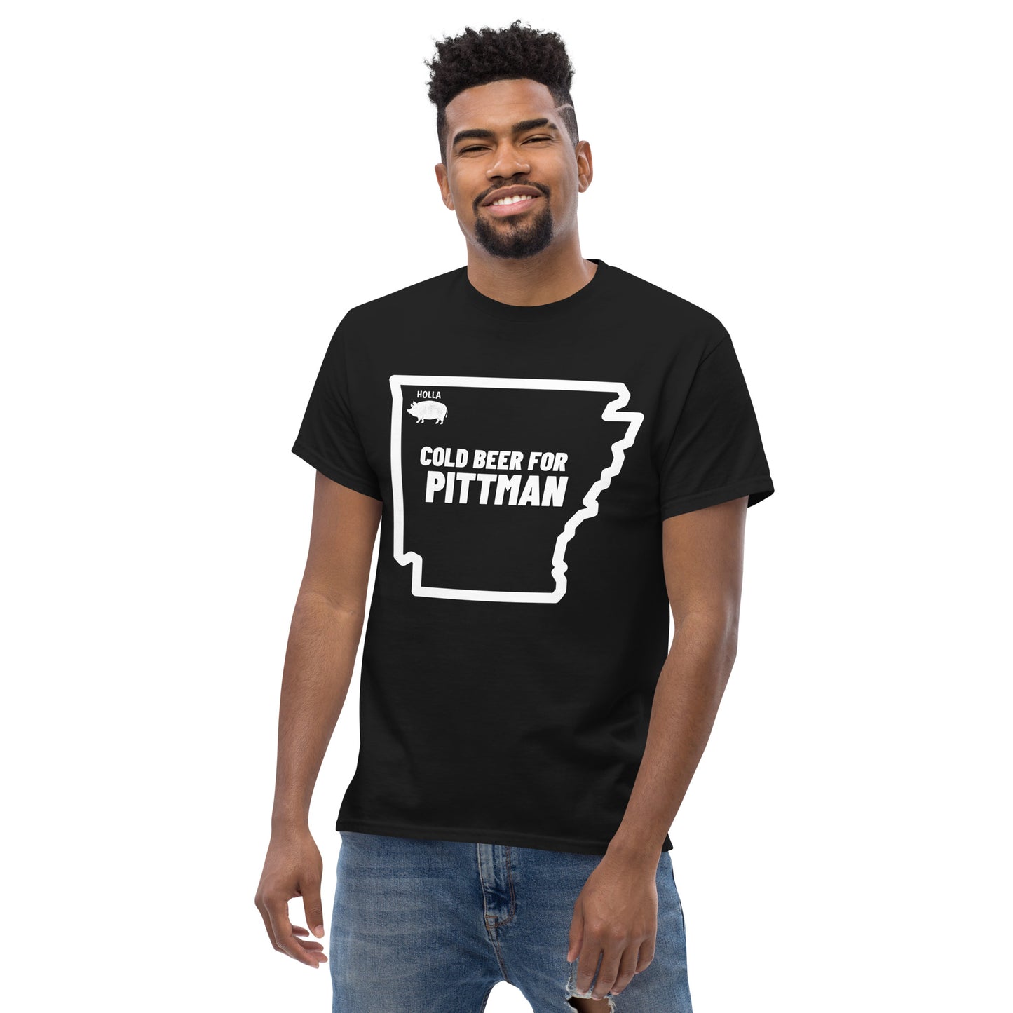 COLD BEER FOR PITTMAN, Black, Men's classic tee