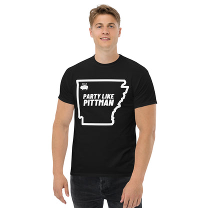 PARTY LIKE PITTMAN, Black, Men's classic tee