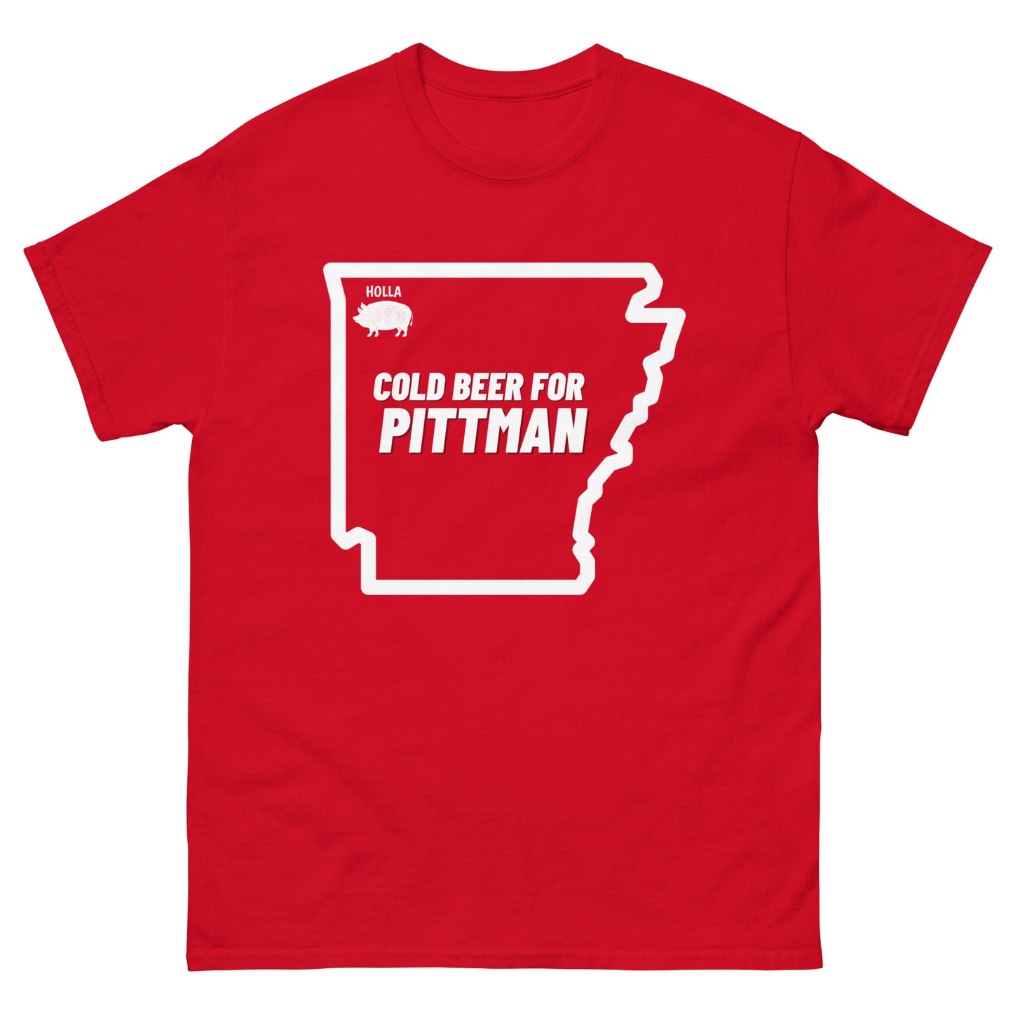 COLD BEER FOR PITTMAN, Red, Men's classic tee