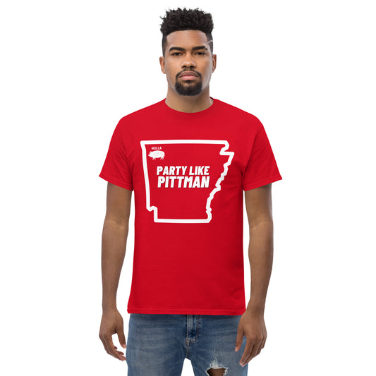 PARTY LIKE PITTMAN, Red, Men's classic tee