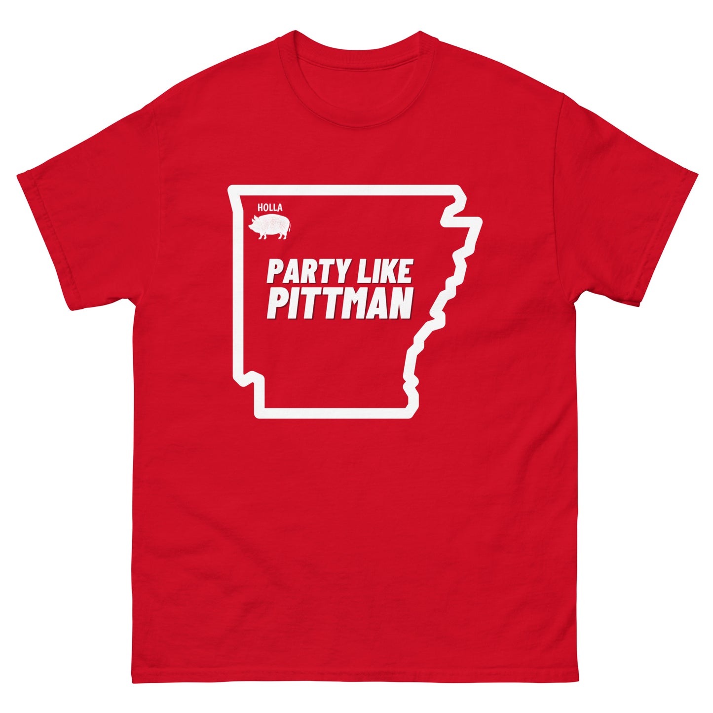 PARTY LIKE PITTMAN, Red, Men's classic tee