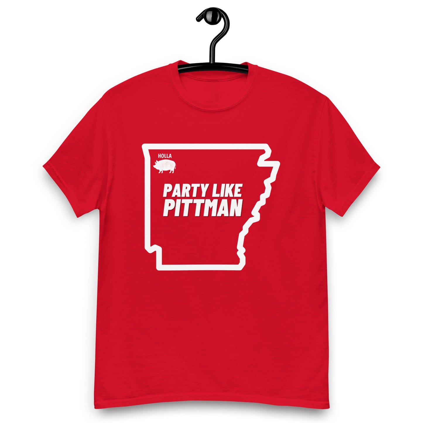 PARTY LIKE PITTMAN, Red, Men's classic tee