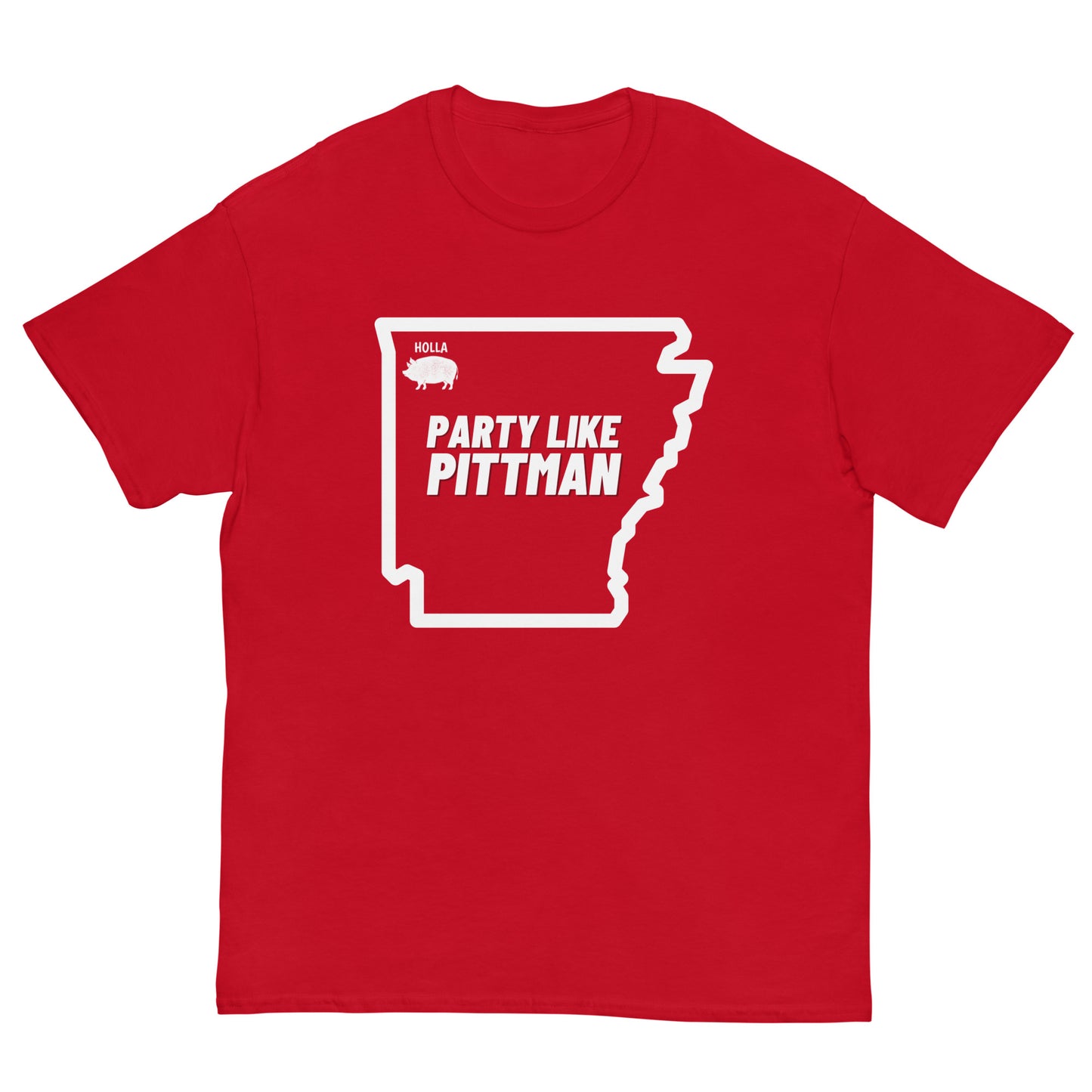 PARTY LIKE PITTMAN, Red, Men's classic tee