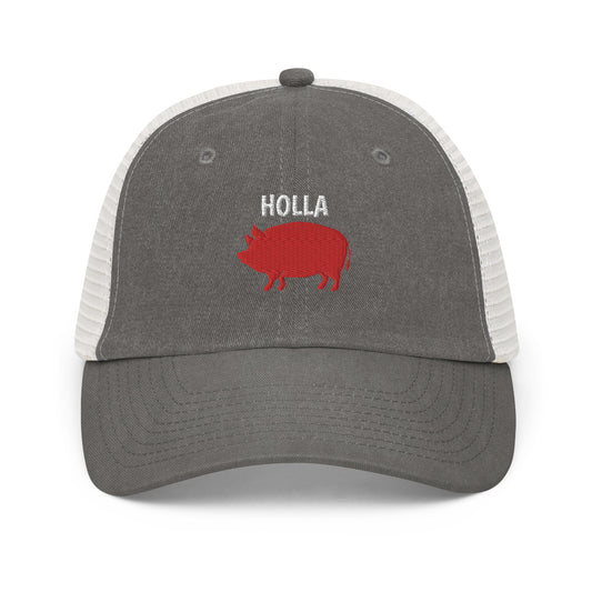 HOLLA Trucker Hats! 2 colors, Pigment-dyed cap