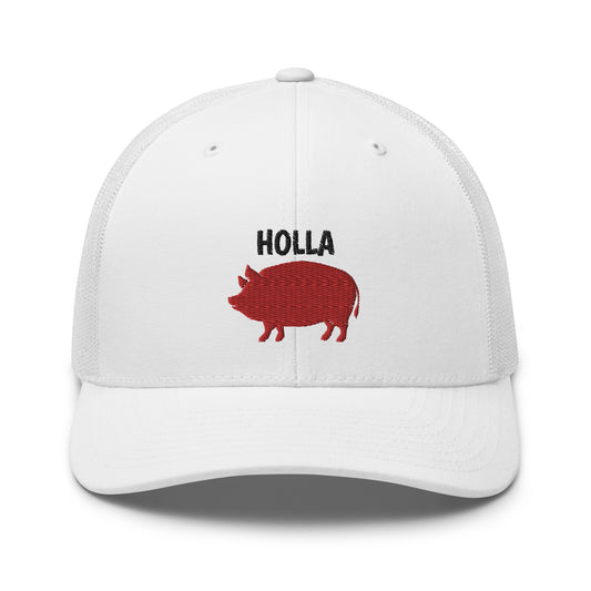 HOLLA Trucker Hats! White, Retro Trucker Cap